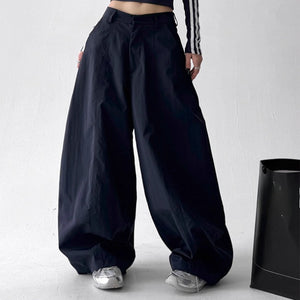 High-waisted Casual Wide-leg Pants