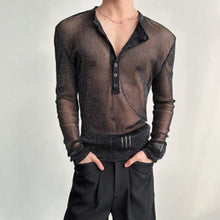 Load image into Gallery viewer, Glittery Sheer Long-Sleeved T-Shirt
