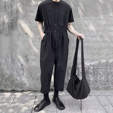 Load image into Gallery viewer, Men&#39;s Summer Black Loose Jumpsuit
