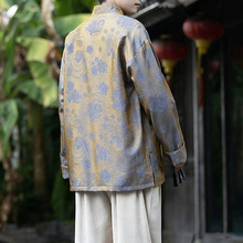 Load image into Gallery viewer, Retro Stand-up Collar Gradient Brocade Coat
