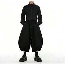 Load image into Gallery viewer, Japanese High-Waisted Loose-Fit Cropped Trousers
