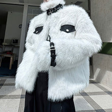 Load image into Gallery viewer, Reversible Deconstructed Leather Paneled Faux Fur Coat
