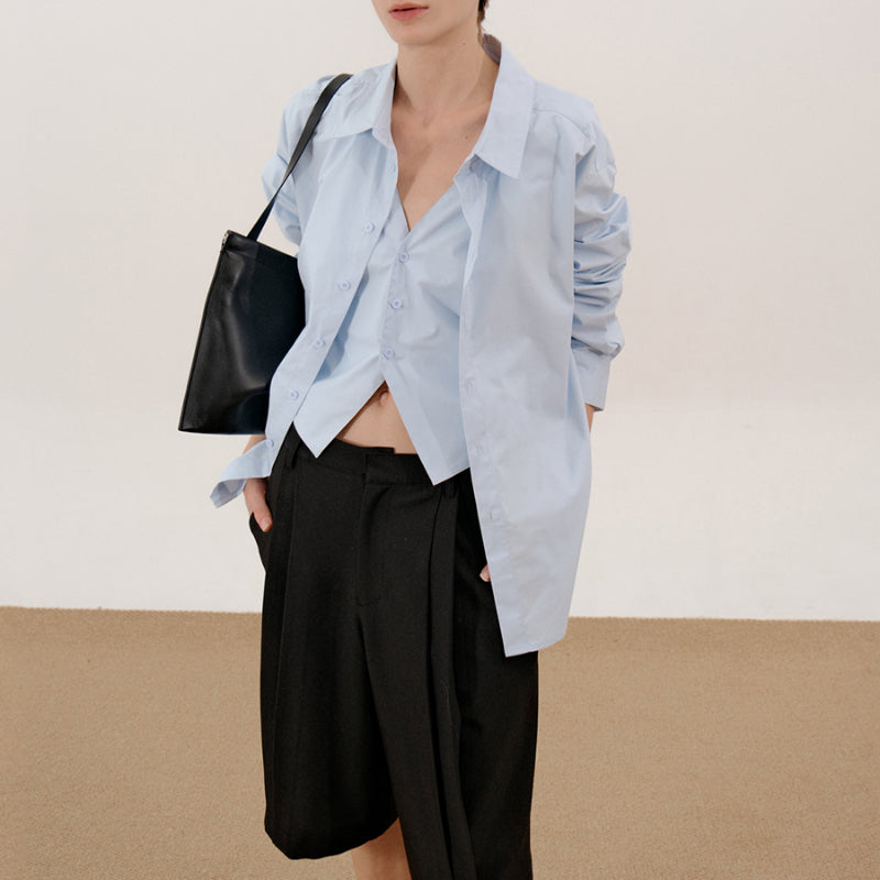 Fake Two-piece Loose Lapel Shirt