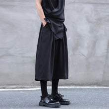 Load image into Gallery viewer, Drawstring Elastic Waist Pleated Solid Culottes
