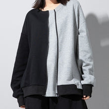 Load image into Gallery viewer, Women's Asymmetrical  Colorblock Loose Sweatshirt
