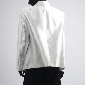 Double-breasted Casual Pleated Blazer