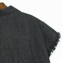 Load image into Gallery viewer, Square Neck Raw Edge Denim Vest Patchwork Jeans Two-Piece Set
