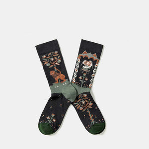 French Jacquard Casual Socks