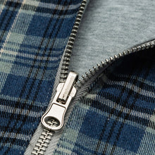 Load image into Gallery viewer, Reversible Cropped Boxy Plaid Lined Zip Up Hoodie
