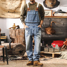 Load image into Gallery viewer, Vintage Loose Cargo Denim Overalls with Detachable Straps
