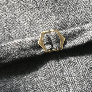 Vintage Multi-Pocket Herringbone Wool Vest