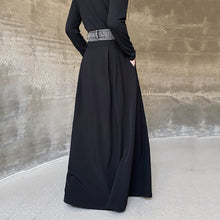 Load image into Gallery viewer, Denim Patchwork A-line Pleated Long Skirt
