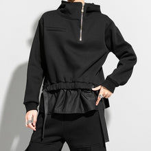 Load image into Gallery viewer, Pullover Faux Two-piece Patchwork Hoodie
