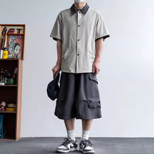 Load image into Gallery viewer, Middle Pleated Multi-pocket Cropped Sweatpants

