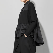 Load image into Gallery viewer, Long-sleeved Patchwork Slim-fitting Babydoll Shirt
