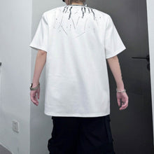 Load image into Gallery viewer, Hand-painted Print Beaded Loose Short-sleeved T-shirt
