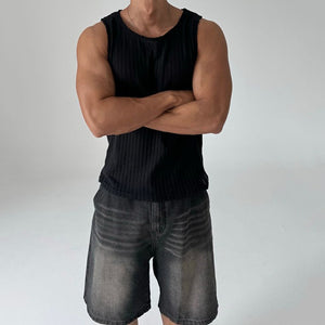 American Stretch Textured Sleeveless T-shirt