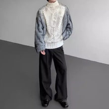 Load image into Gallery viewer, Fur Patchwork Twisted Turtleneck Sweater
