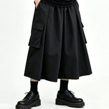 Load image into Gallery viewer, High-Waisted Pockets Wide-Leg Skirt-Pants
