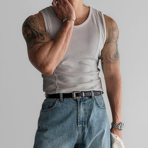 American Vertical Striped Slim Fit Knitted Vest