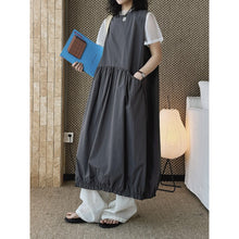 Load image into Gallery viewer, Women's Japanese Loose Crew Neck Sleeveless Balloon Dress
