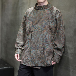 Vintage Python Jacquard Disc-button Shirt