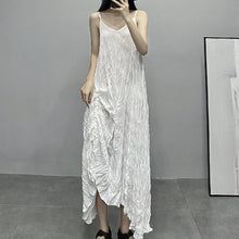 Load image into Gallery viewer, Pleated V-neck Suspender Dress Bottoming Dress
