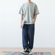 Load image into Gallery viewer, Japanese Loose Drop Shoulder Fake Two Piece T-shirt
