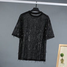 Load image into Gallery viewer, Tassel Sequin Stage Costume T-Shirt
