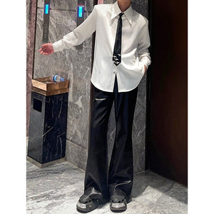 Heavy Metal Chain Beaded Diamond Bootcut Pants