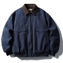 Load image into Gallery viewer, Retro Patchwork Loose-fitting Thick Collared Jacket
