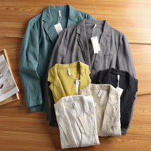Load image into Gallery viewer, American Retro Casual Linen Blazer
