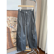 Load image into Gallery viewer, Elastic Drawstring Waist Loose Wide-leg Straight Cargo Pants
