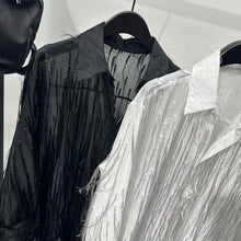 Load image into Gallery viewer, Fringe See-through Loose Casual Shirt
