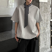 Load image into Gallery viewer, Shoulder Pad Stitching Bow Tie Polo Shirt
