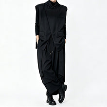 Load image into Gallery viewer, Japanese Asymmetrical Hooded Overlap Front Loose Sleeveless Vest
