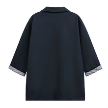 Load image into Gallery viewer, Japanese Plaid Paneled Layered Three Quarter Sleeve Shirt

