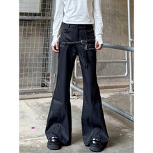 Load image into Gallery viewer, Deconstructed Draped Braided Belted Flared Pants
