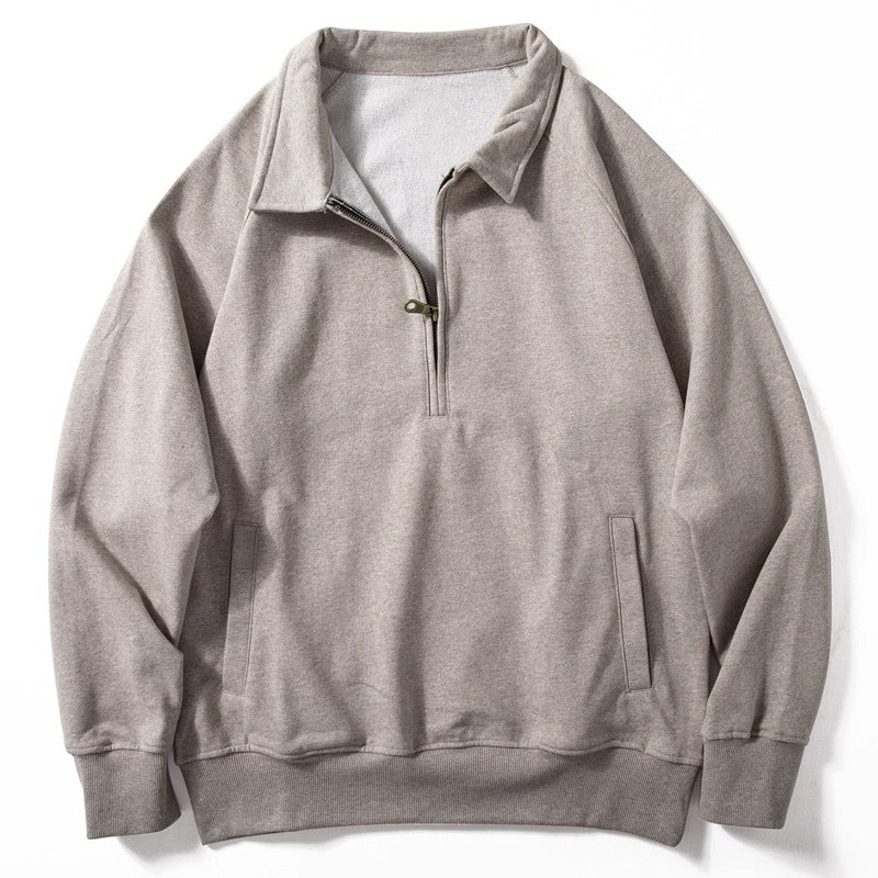 Half-zip Lapel Loose Casual Long-sleeved Sweatshirt