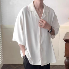Load image into Gallery viewer, Casual Draped Ice Silk Cuban Collar Shirt
