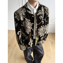Load image into Gallery viewer, Heavy Embroidered Velvet Vintage Floral Boxy  Outerwear Jacket
