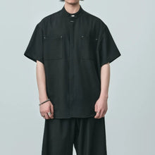 Load image into Gallery viewer, Summer Stand-up Collar Draped Shirt
