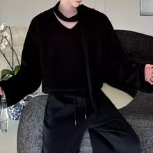 Load image into Gallery viewer, V-neck Ribbon Loose Casual Sweatshirt

