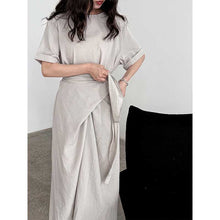Load image into Gallery viewer, Cross-strap Short-sleeved Fitted Waist Dress

