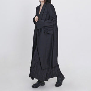 Dark Single-breasted Mid-length Suit Jacket