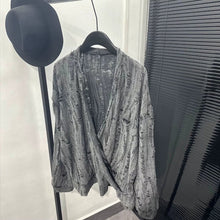 Load image into Gallery viewer, Irregular Cut-out V-neck Long-sleeve Top
