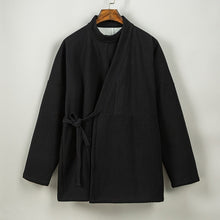 Load image into Gallery viewer, Fleece Lined Thick Warm Curved Neck Hanfu Cardigan
