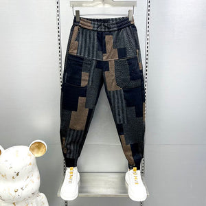 Colored Plaid Casual Stretch Skinny Pants