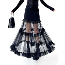 Load image into Gallery viewer, French Denim Patchwork Mesh Skirt
