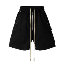 Load image into Gallery viewer, Dark Drawstring Cargo Pocket Three-dimensional Loose Shorts
